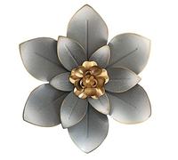 Décoration murale de fleur en métal de 25,4 cm, sculpture florale moderne et rustique - À suspendre en fer vieilli - Œuvres d'art pour intérieur, cuisine, chambre à coucher, salon, bureau, extérieur,