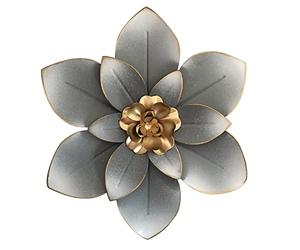 Décoration murale de fleur en métal de 25,4 cm, sculpture florale moderne et rustique - À suspendre en fer vieilli - Œuvres d'art pour intérieur, cuisine, chambre à coucher, salon, bureau, extérieur,