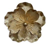 Décoration murale de fleur en métal, sculpture florale moderne et rustique, fer vieilli, œuvres d'art pour intérieur, cuisine, chambre, salon, bureau, extérieur, jardin, terrasse, 23 cm, 35A-doré