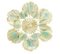 Décoration murale de luxe nordique en forme de feuille d'abricot, miroir à fleurs, pendentif mural en fer, décoration de porche élégante et moderne, ronde en métal, pour salon, (A 46x45.5x3.5cm /