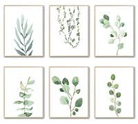 Décoration murale de plante botanique | Décoration murale bohème pour chambre à coucher | Impressions florales minimalistes pour salon | Peinture d'art botanique vert clair pour bureau