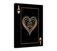 Décoration murale de poker pour salle de jeux - As de cœur de poker - Œuvre d'art encadrée prête à être accrochée pour salon, chambre à coucher, salle de bain, décoration d'intérieur, 30,5 x 45,7 cm
