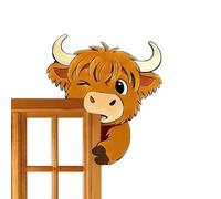 Décoration murale de porte, panneau adhésif imperméable en forme de vache qui regarde, décoration de cadre de porte | pour couloir, maison, salle de bain, intérieur, chambre à coucher, entrée