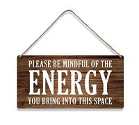 Décoration murale de style campagnard avec citation « Be Mindful » - Plaque murale rustique à suspendre - Énergie positive - Décoration d'intérieur - Cadeau