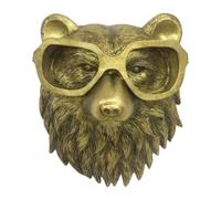 Décoration Murale de Tête, Décor D'art Mural Tête de Cerf à Suspendre, Décoration D'intérieur en Résine Bronzée Imperméable à L'eau Sculpture à Suspendre pour Animaux Protection (Ours)