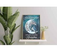 Décoration murale, Décoration d'intérieur, Décoration de chambre Dauphin à petite-fille Je t'aime jusqu'à la lune et retour avec amour et bisous Grand-mère