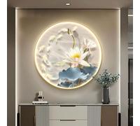 Décoration Murale, Décoration Murale À LED, Sculpture Murale, Décoration D'entrée De Poisson, Peinture Murale Créative À Suspendre Avec Vision 3D Pour Le Salon(D,70cm)