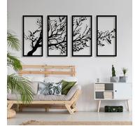 Décoration Murale - DEKORY - Arbre de Vie - 100x50 cm - Métal Noir - Effet 3D