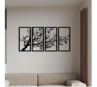 Décoration Murale - DEKORY - Arbre de Vie - Métal Noir - 150x75 cm - Effet 3D