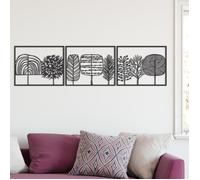 Décoration Murale - DEKORY - Arbre en Métal - 165 x 43 cm - 3 Panneaux - Effet 3D