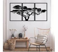 Décoration Murale - DEKORY - Baobab Arbre Africain - Métal Noir - 150x75 cm - Effet 3D