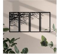 Décoration Murale - DEKORY - Branche d'arbre - 108 x 52 cm - Métal Noir - Effet 3D