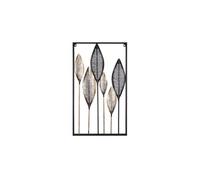 Present Time - Décoration murale design métal Leaves - L. 44 x l. 80 cm - Noir et doré - Leaves Or G