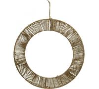 Décoration murale d'été Anneau décoratif Boho Jute Métal Ø49cm Décoration suspendue Fleurs séchées Couronne Vintage