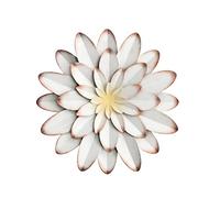 Décoration murale d'intérieur et d'extérieur en métal, pour ferme, maison, salon, chambre, salle de bain et jardin, 30,5 cm, blanc (fleur)