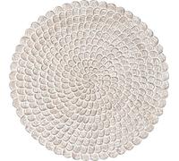 Décoration murale DKD Home Decor Finition antique naturelle 120 x 3 x 120 cm Blanc indien