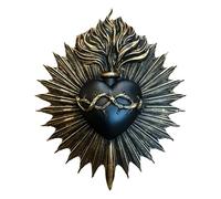 Décoration Murale Du Sacré-Coeur, Suspension Catholique, 9.65x8.07x0,79 Pouces, Jesus Sacred Heart Pla-Que, Statue De Résine Religieuse, Esthétique Vintage, Pour Noël, Couloir, Chambre À Coucher, Égli