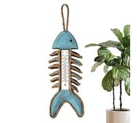 Décoration Murale en Arête de Poisson - Décor de Jardin Rétro | Thermomètre Ancien à Poser ou Accrocher | Pour Propriétaire Appartement Chambre Cuisine Bureau Salle De Classe Bibliothèque Terrasse Jar