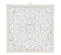 Décoration murale, en bois, 40 cm, blanc shabby, style vintage, pour maison de campagne, tableau à suspendre