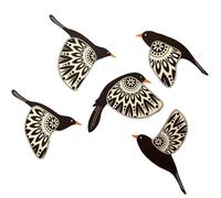 Décoration murale en bois - Aueq - 5pcs noir oiseau pour salon et chambre à coucher déco murale décoration d'intérieur murale de s