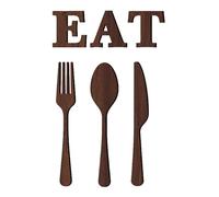 Décoration murale en bois avec fourchette et cuillère - Art de cuisine rustique, ensemble de plaque de repas bohème, découpe légère de style ferme, décoration de salle à manger vintage, pour votre