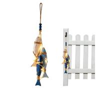 Décoration murale en bois en forme de poisson avec éclairage LED