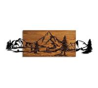 Hanah Home Décoration Murale en Bois et métal Walnut Montagnes