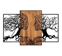 Décoration murale en bois et métal Walnut Visages