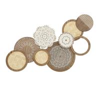 Décoration murale en bois - HOMCOM - design unique à plusieurs disques - 83,8 x 44,5 cm - bois naturel