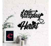 Décoration murale en bois « I Love You Everyday From My Heart » pour salon, chambre à coucher | Articles de décoration murale pour la maison | Cadeau de Saint-Valentin pour petite amie, petit ami