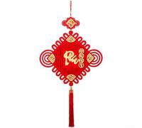 Décoration murale en flanelle à suspendre avec nœud chinois en fleur de prunier - Décoration vietnamienne pour le Nouvel An - Décoration culturelle pour la maison et le bureau - Design artisanal