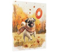 Décoration murale en forme de carlin d'automne pour salon, salle à manger, chambre à coucher, 20,3 x 30,5 cm