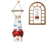 Décoration murale en forme de crabe - Sculpture décorative côtière, art mural en bois flotté | Modèle élégant en résine de crabe artificiel, sculpture murale créative, océan côtier nautique pour