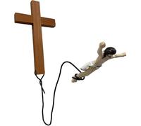 Décoration murale en forme de croix d'église sautant de Jésus - Décoration murale unique à suspendre pour la maison et le bureau - Crucifix Christ Sauveur - Décoration murale à suspendre au-dessus de
