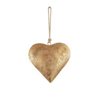 Décoration murale en forme de cœur en métal - Cœur avec finition antique dorée, art mural vintage 3D, kit de panneau rustique pour décoration de la maison, symbole d'amour suspendu pour le jour