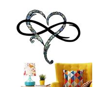 Décoration murale en forme de cœur en métal, décoration murale en forme de cœur infini - Ornements géométriques découpés pour chambre à coucher, sculpture d'amour pour la maison, un mariage