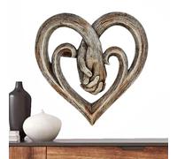 Décoration murale en forme de cœur - Mains tenant une sculpture murale en forme de cœur | Idéal pour la chambre, le salon ou le bureau | Œuvre d'art symbolique de l'amour éternel et du romantisme