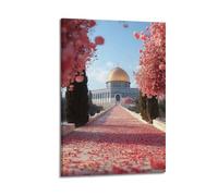 Décoration murale en forme de dôme de pétale rose, impression vivante, poster de paysage, image sur toile vivante, décoration énergétique pour salon, poster décoratif sur toile, affiches murales et