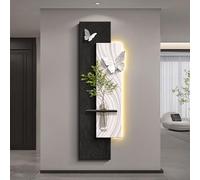 Décoration murale en grès 3D avec lumières LED - Peinture et sculpture d'art d'entrée pour salon et chambre à coucher