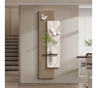 Décoration murale en grès 3D avec lumières LED - Peinture et sculpture d'art d'entrée pour salon et chambre à coucher