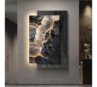 Décoration murale en grès avec lumières LED,Applique décorative pour entrée et couloir,Sculpture murale 3D à suspendre avec éclairage LED,Convient aux salons et couloirs(C,80*120cm/31.5*47.2in)