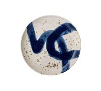 Décoration murale en grès bleu, ronde, décor peint à la main - Bloomingville, Ozcar - Ø30x5 cm