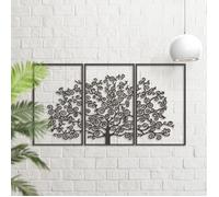 Décoration Murale en Métal Arbre minimaliste , 3 panneaux Art Mural En Métal Arbre tourbillon, metal art arbre salon 150 x 74 cm