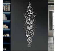 Décoration Murale en métal argenté représentant Les Quatre éléments, Sculpture Moderne inspirée de la Nature et des éléments, idéale pour Le Salon, la Chambre, Le Couloir et Les escaliers.