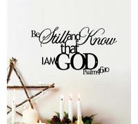 Décoration Murale en Métal « Arrêtez Et Sachez Que Je suis Dieu » Psaume 46:10 Verset Biblique Panneau Chrétien pour La Maison Et Les Cafés Art Biblique Inspirant pour L'Intérieur Et L'Extérieur