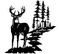 Décoration murale en métal, art minimaliste moderne, décoration for chambre à coucher, 1 pièce, 30 cm, silhouette 3D de cerf de forêt, sculptures de chasse en montagne for décoration intérieure et ext