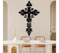 Décoration murale en métal avec croix de fleurs, art mural en métal, grande croix en métal, croix chrétienne for mur, décoration murale en métal, art mural en métal for salon, chambre à coucher, églis