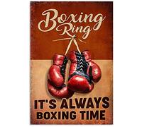 Décoration murale en métal avec gants de boxe avec inscription « It's Always Boxing Time » - 20,3 x 30,5 cm
