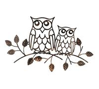 Décoration murale en métal avec hibou, idéale pour la maison, le salon, la chambre à coucher, le jardin, la terrasse, 34 x 21 cm