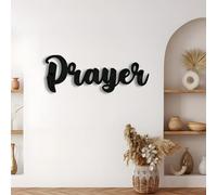 Décoration Murale en métal avec Inscription de prière en écriture Cursive, Style Rustique, idéale pour Une Maison chrétienne, Une Chambre, Une entrée, Un Espace de méditation ou Une église (76 x 28 c